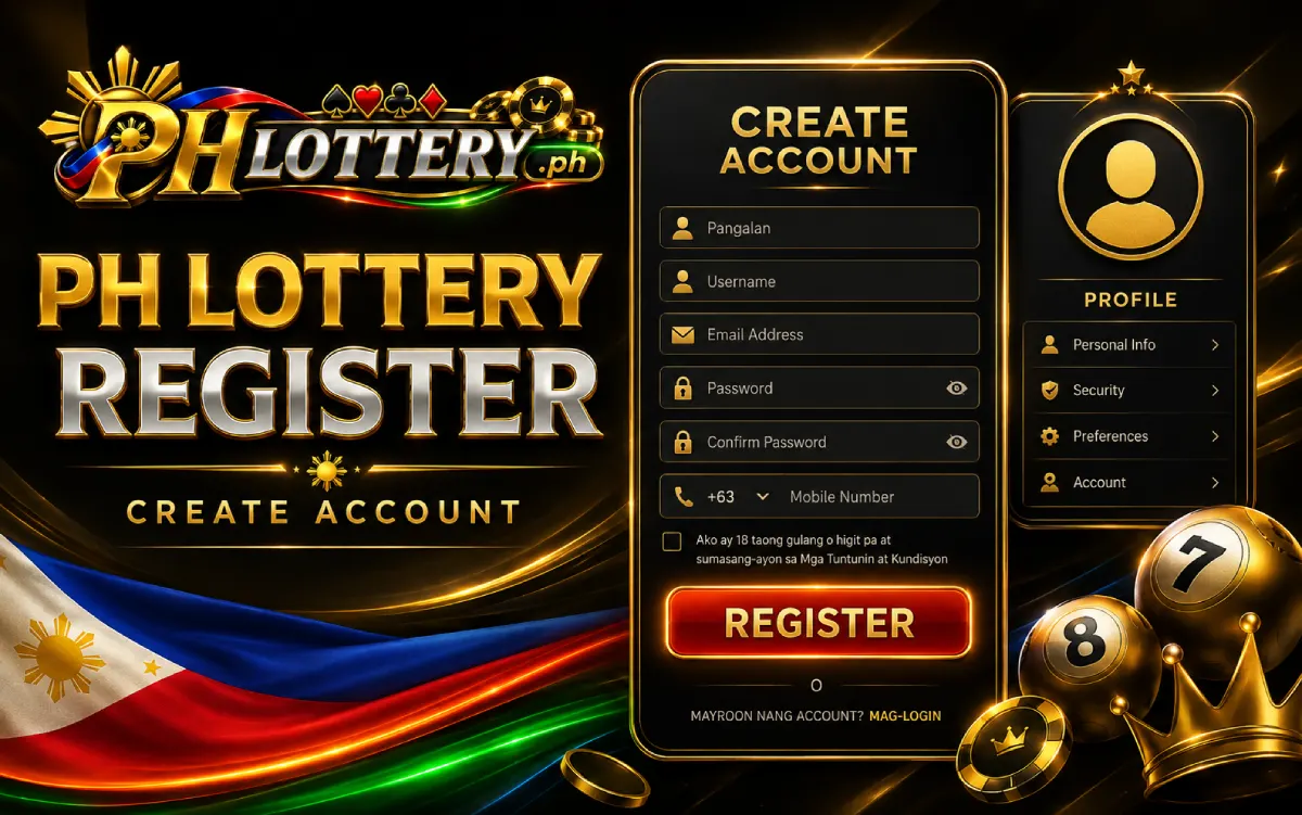 PH Lottery register page para sa Filipino users
